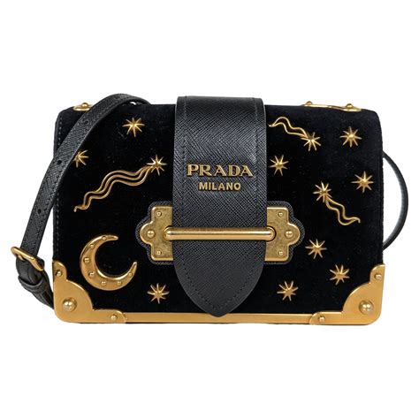 prada vlevet cahier bag|PRADA Velvet Cahier Astrology Bag Black .